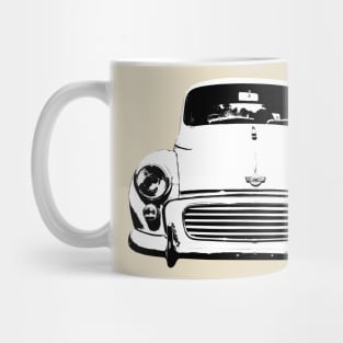 Morris Minor 1960s British classic car monoblock black and white Mug